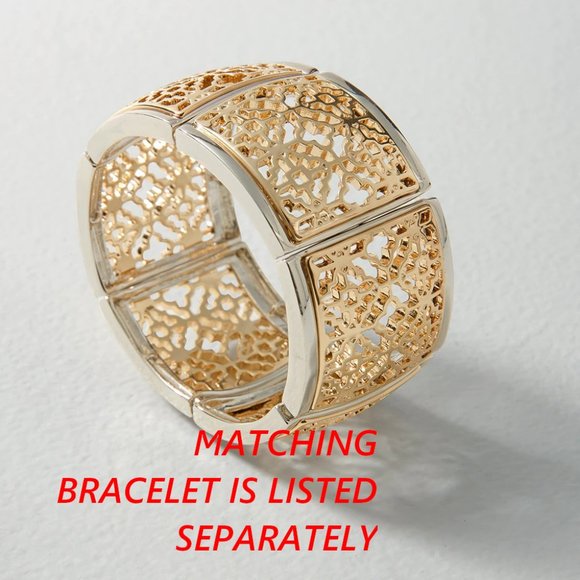 WHBM GORGEOUS! Goldtone + Silvertone Drop Earrings FILIGREE - Picture 3 of 5